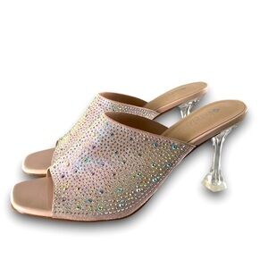 Nwot Patrizia By Spring Step Barbie Pink Rhinestone Slip On Heels Size 41
